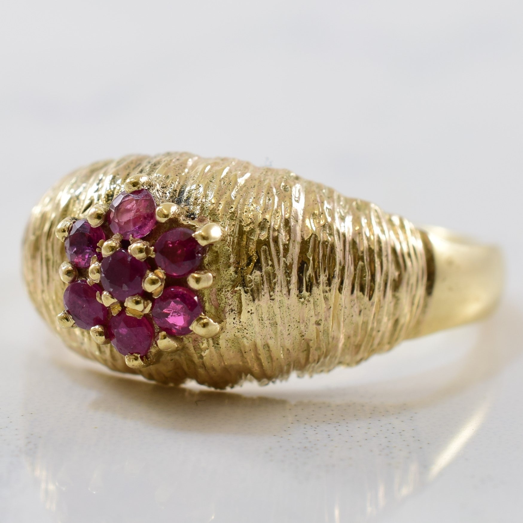 Floral Ruby Cluster Ring | 0.35ctw | SZ 10.5 |
