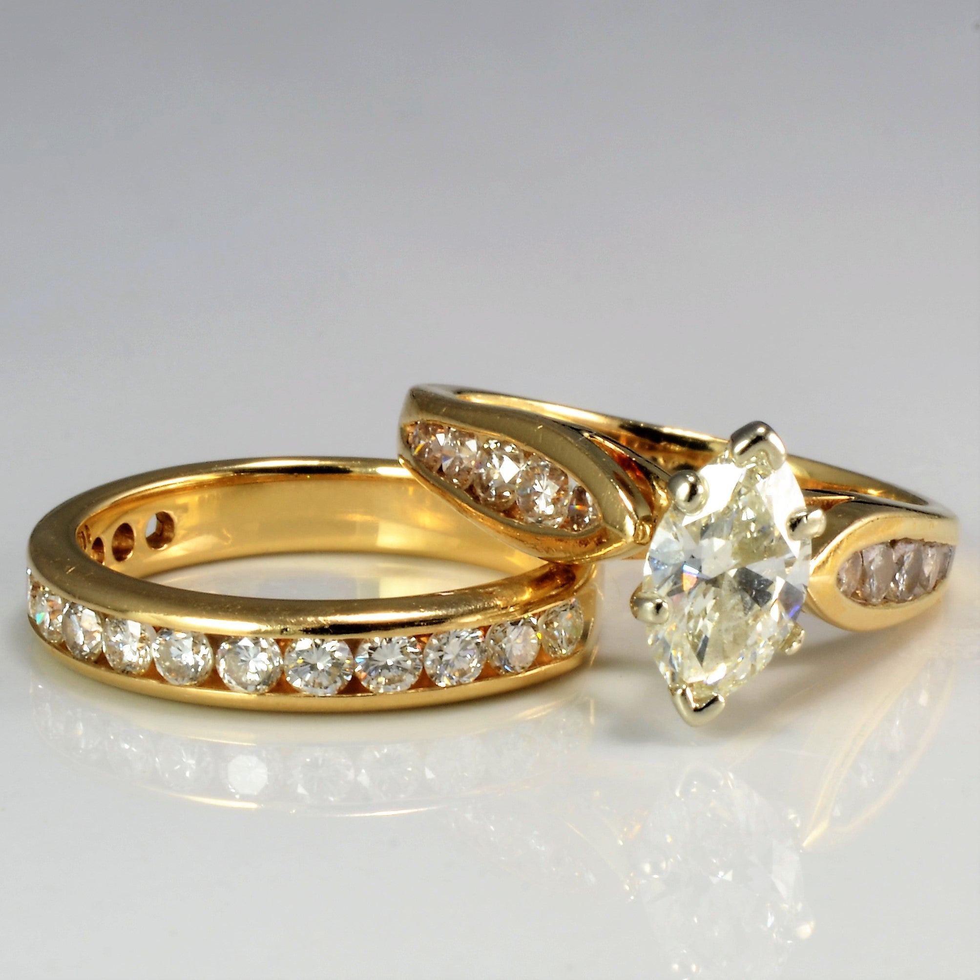 Channel Diamond Ladies Wedding Ring Set | 1.45 ctw, SZ 4.5 |