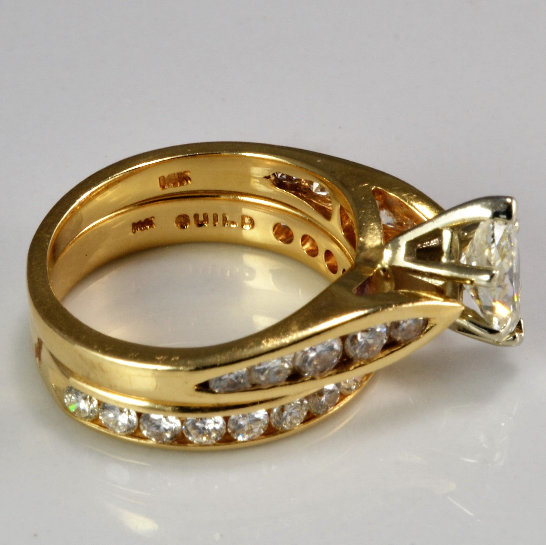 Channel Diamond Ladies Wedding Ring Set | 1.45 ctw, SZ 4.5 |