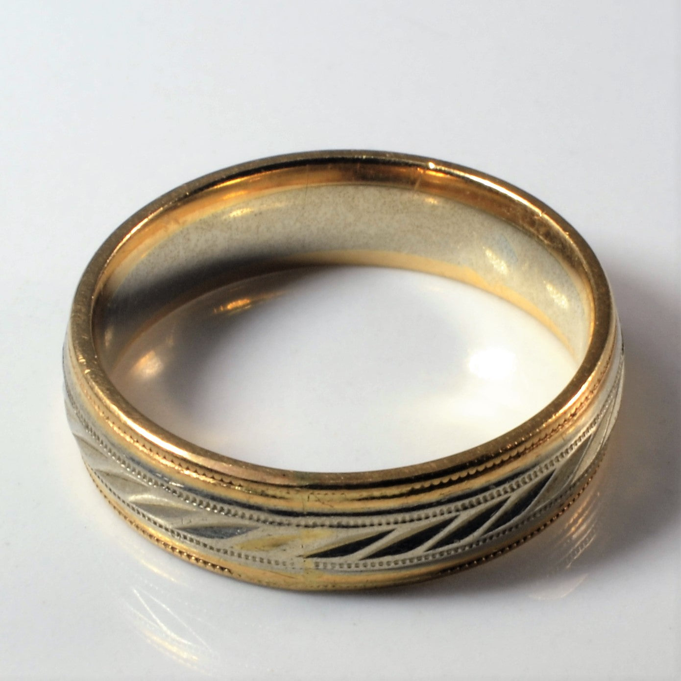 Two Tone Gold Textured Band | SZ 10 |
