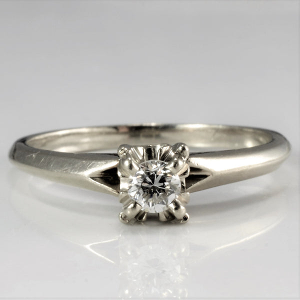 Vintage Solitaire Diamond Ring | 0.13 ct, SZ 7 |