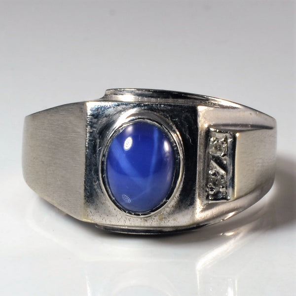 Synthetic Star Sapphire & Diamond Ring | 1.40ct, 0.03ctw | SZ 11.25 |