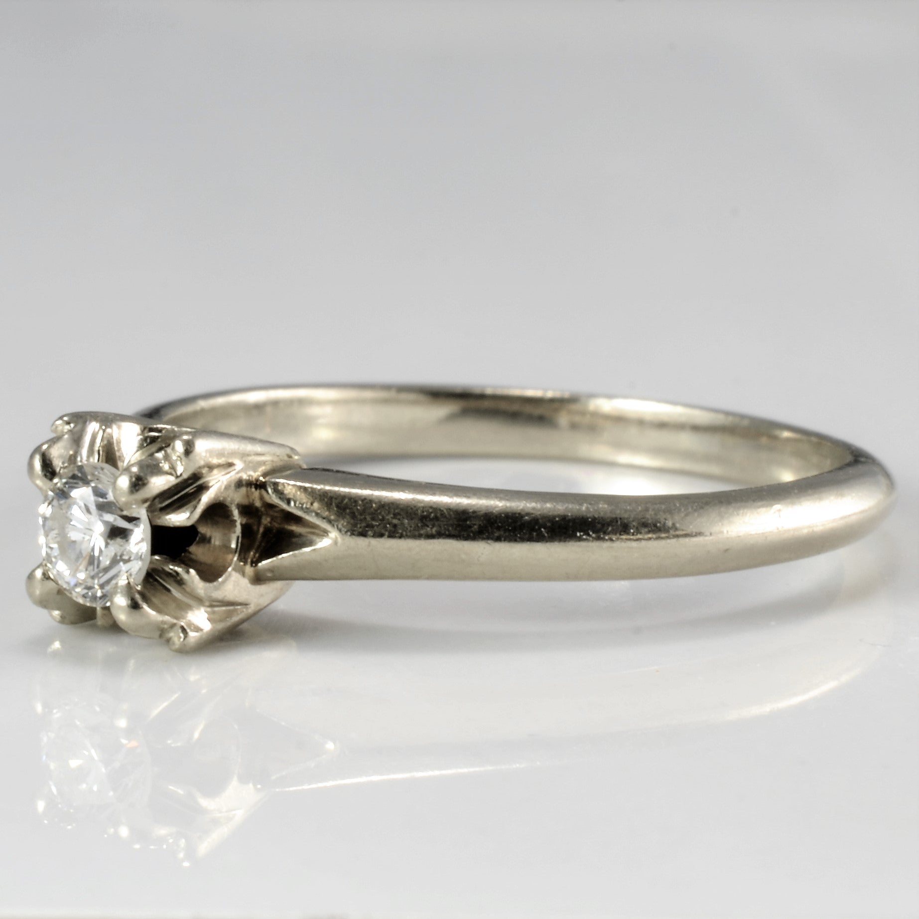 Vintage Solitaire Diamond Ring | 0.13 ct, SZ 7 |