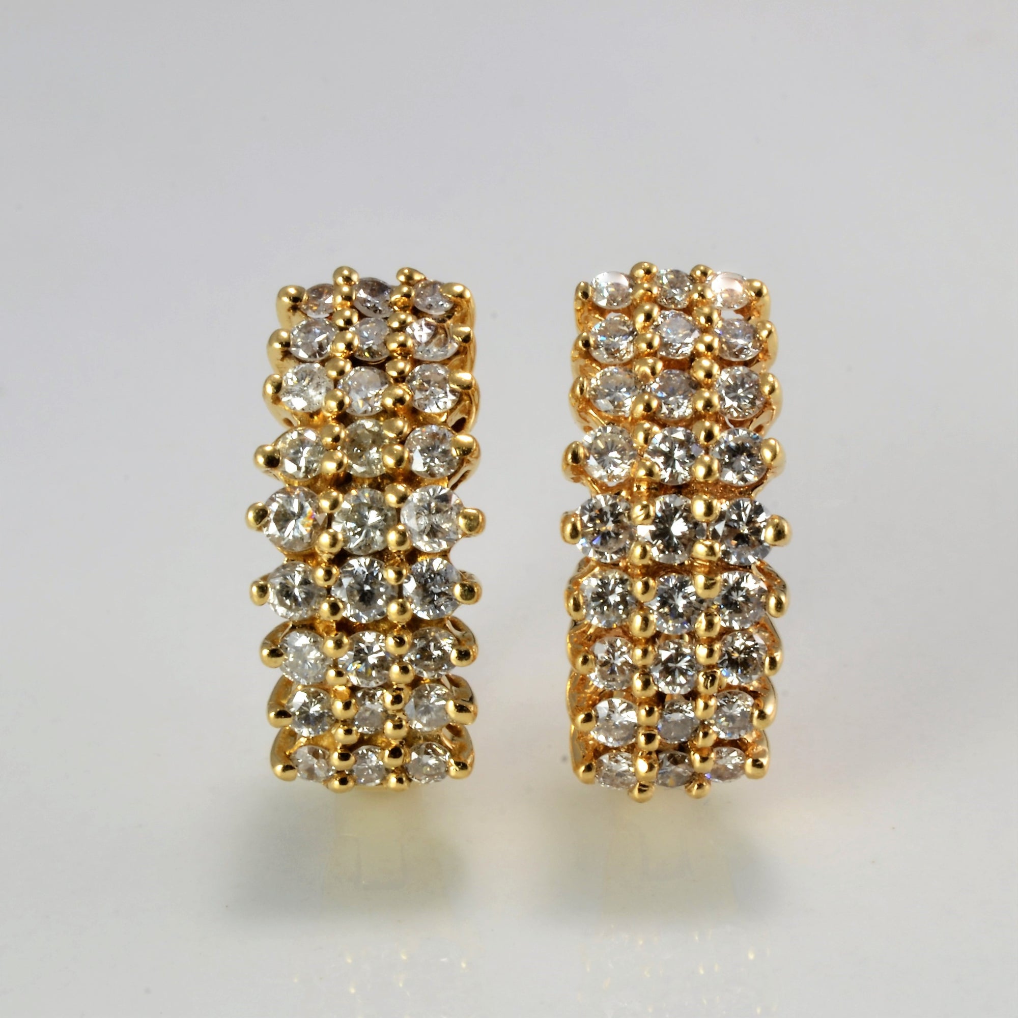 Cluster Diamond Clip Earrings | 1.10 ctw |