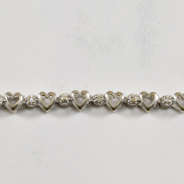 Diamond Heart Bracelet | 0.10ctw | 7.5