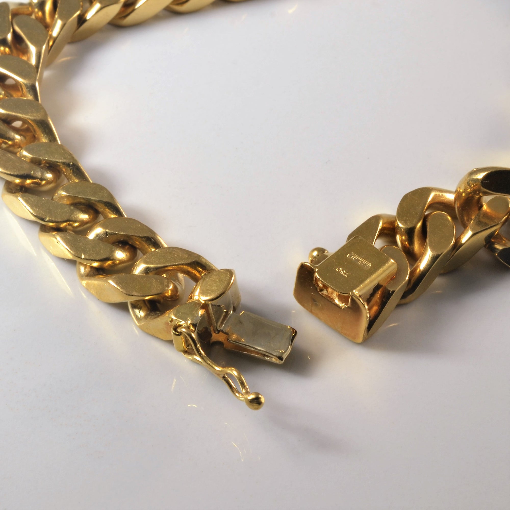 18k Yellow Gold Cuban Chain Bracelet | 9