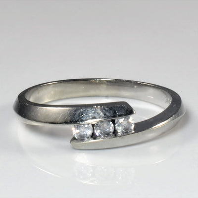 Tension Set Diamond Bypass Ring | 0.11ctw | SZ 7 |