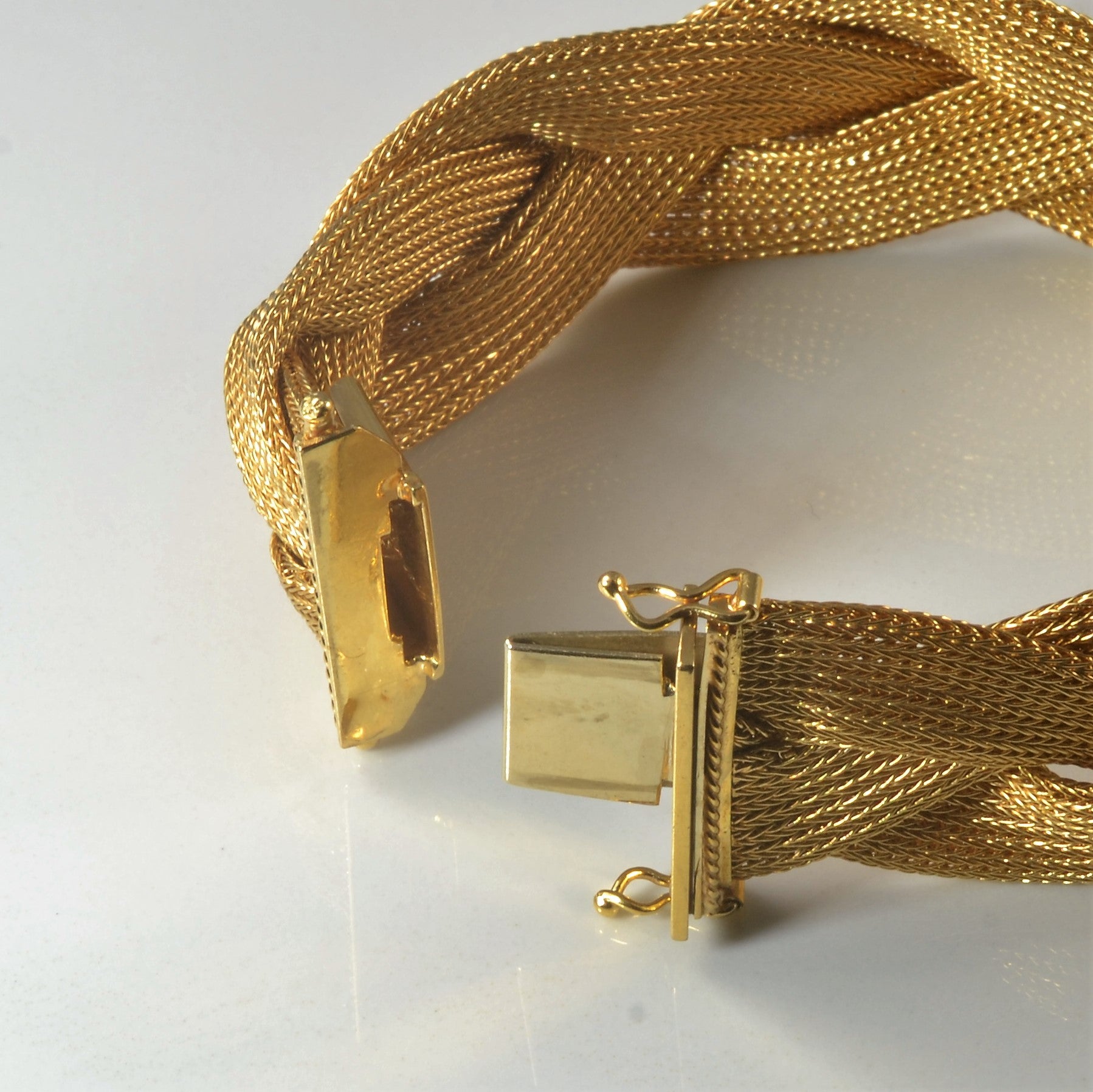 Vintage Italian 'Cerutti & Fare' 18k Braided Gold Bracelet | 7.5" |