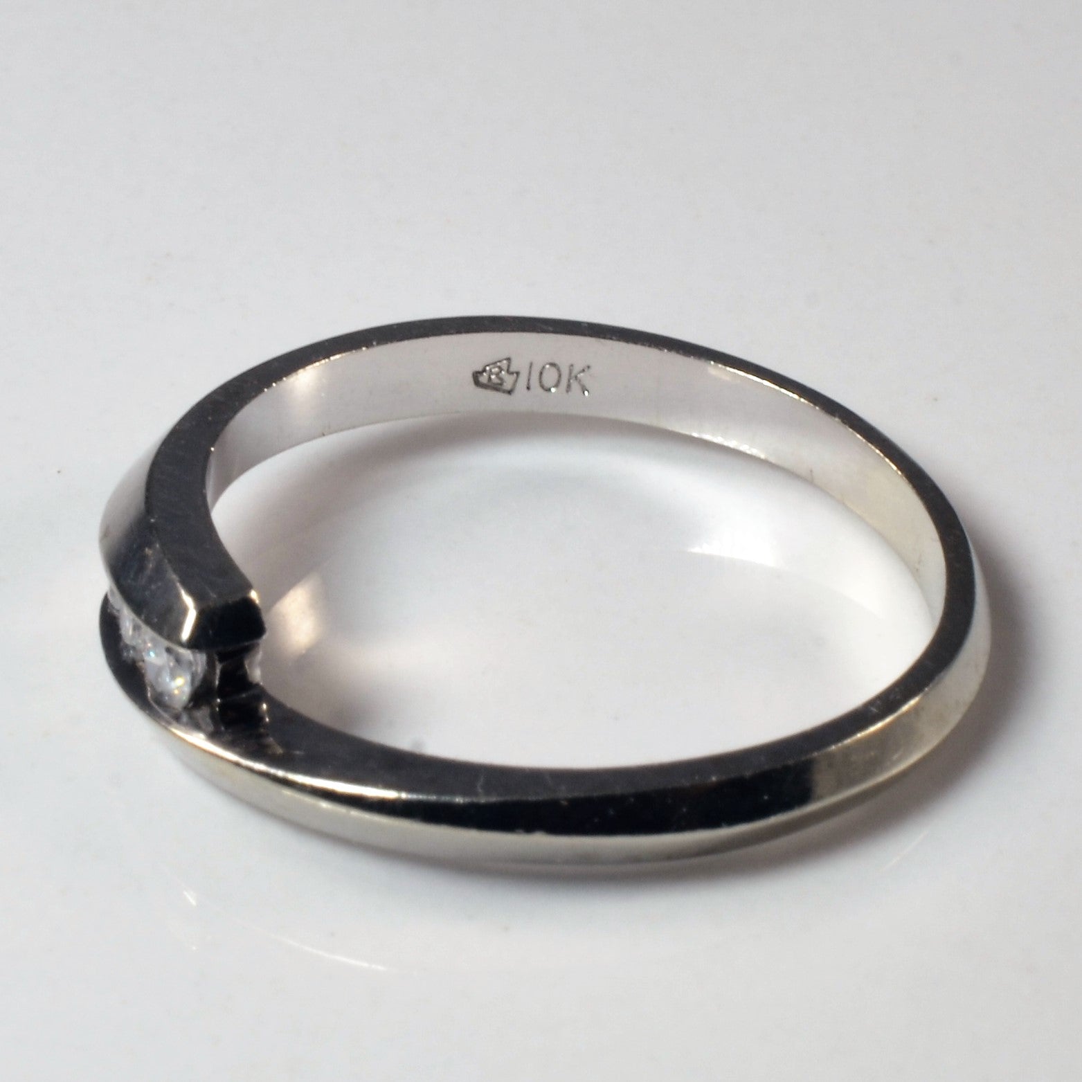 Tension Set Diamond Bypass Ring | 0.11ctw | SZ 7 |