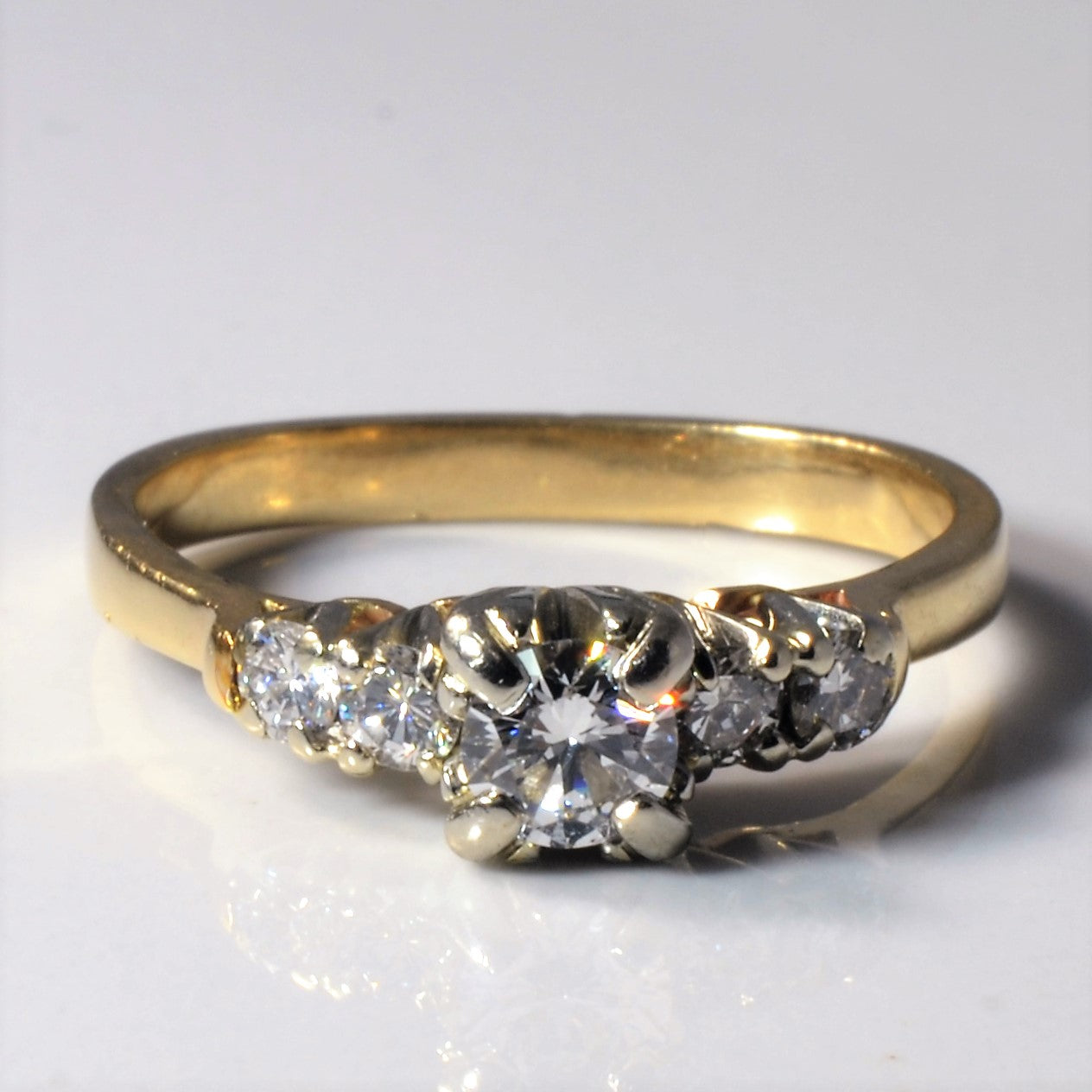 High Set Five Stone Diamond Ring | 0.51ctw | SZ 6.75 |
