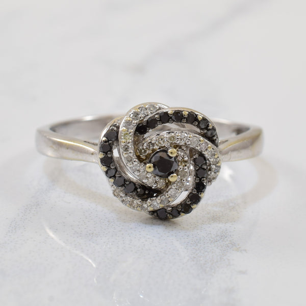 Black & White Diamond Swirl Ring | 0.26ctw | SZ 10 |