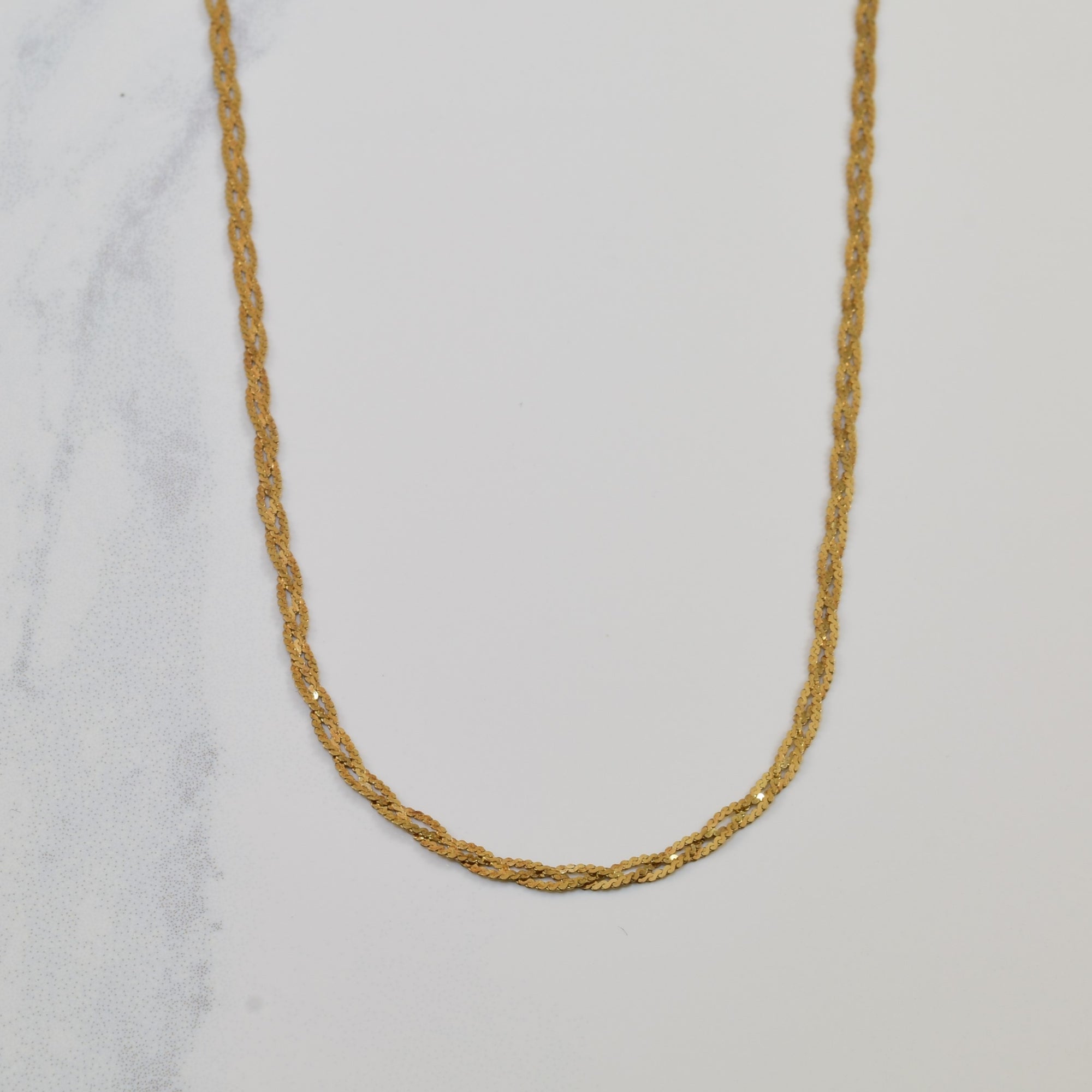 10k Yellow Gold Braided Serpentine Chain | 20