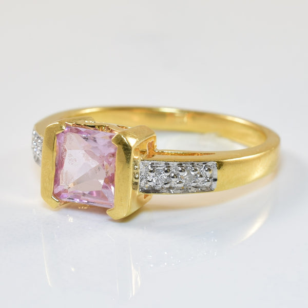 Pink Topaz & Diamond Ring | 1.30ct, 0.04ctw | SZ 6.5 |