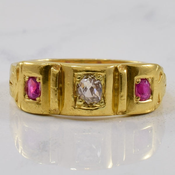 Victorian Era Diamond & Ruby Ring | 0.10ct, 0.20ctw | SZ 5 |