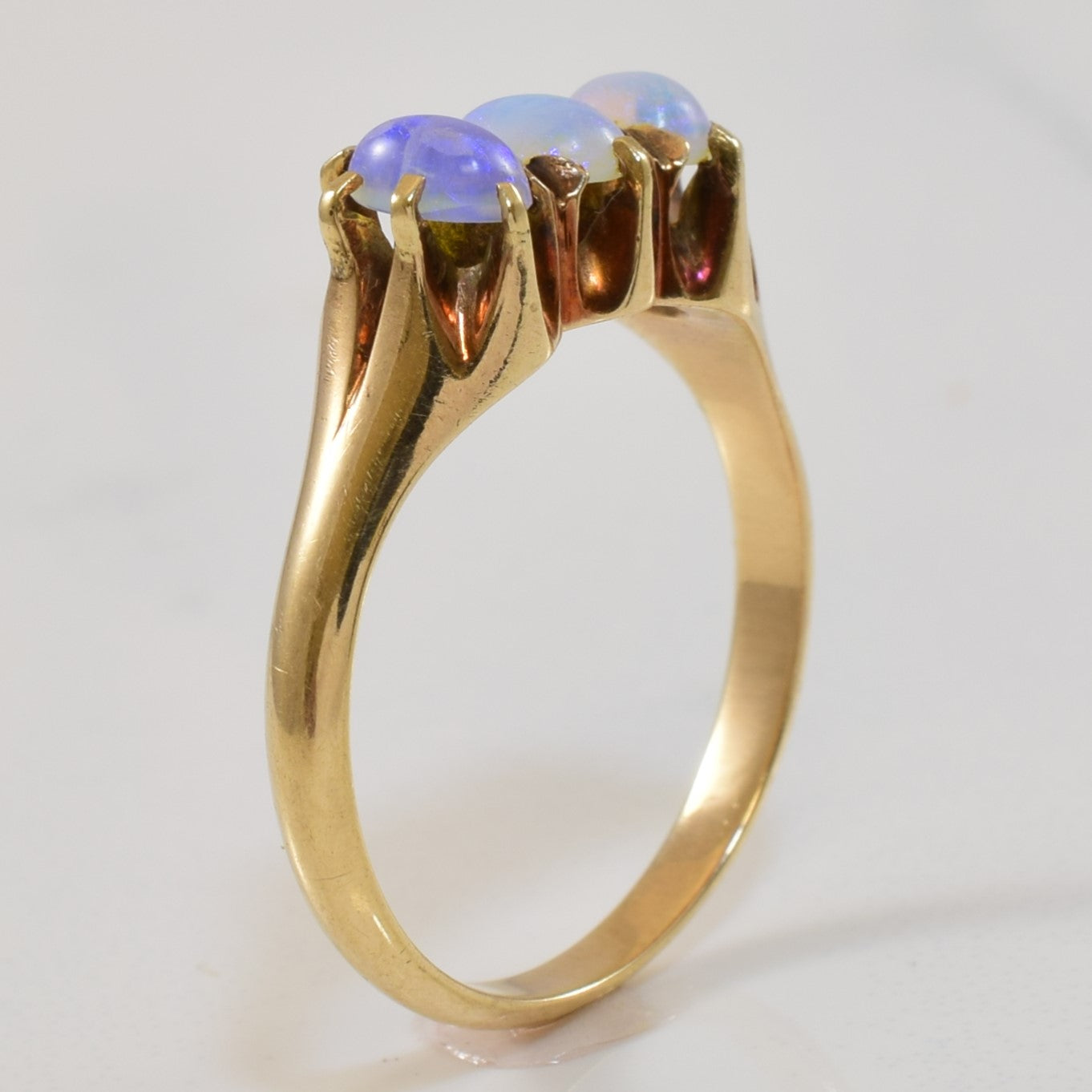 Early Mid Century Three Stone Opal Ring | 0.50ctw | SZ 6.5 |