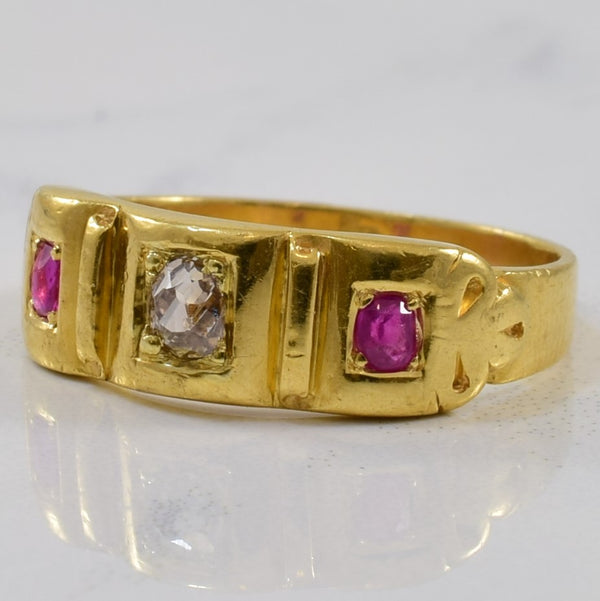 Victorian Era Diamond & Ruby Ring | 0.10ct, 0.20ctw | SZ 5 |