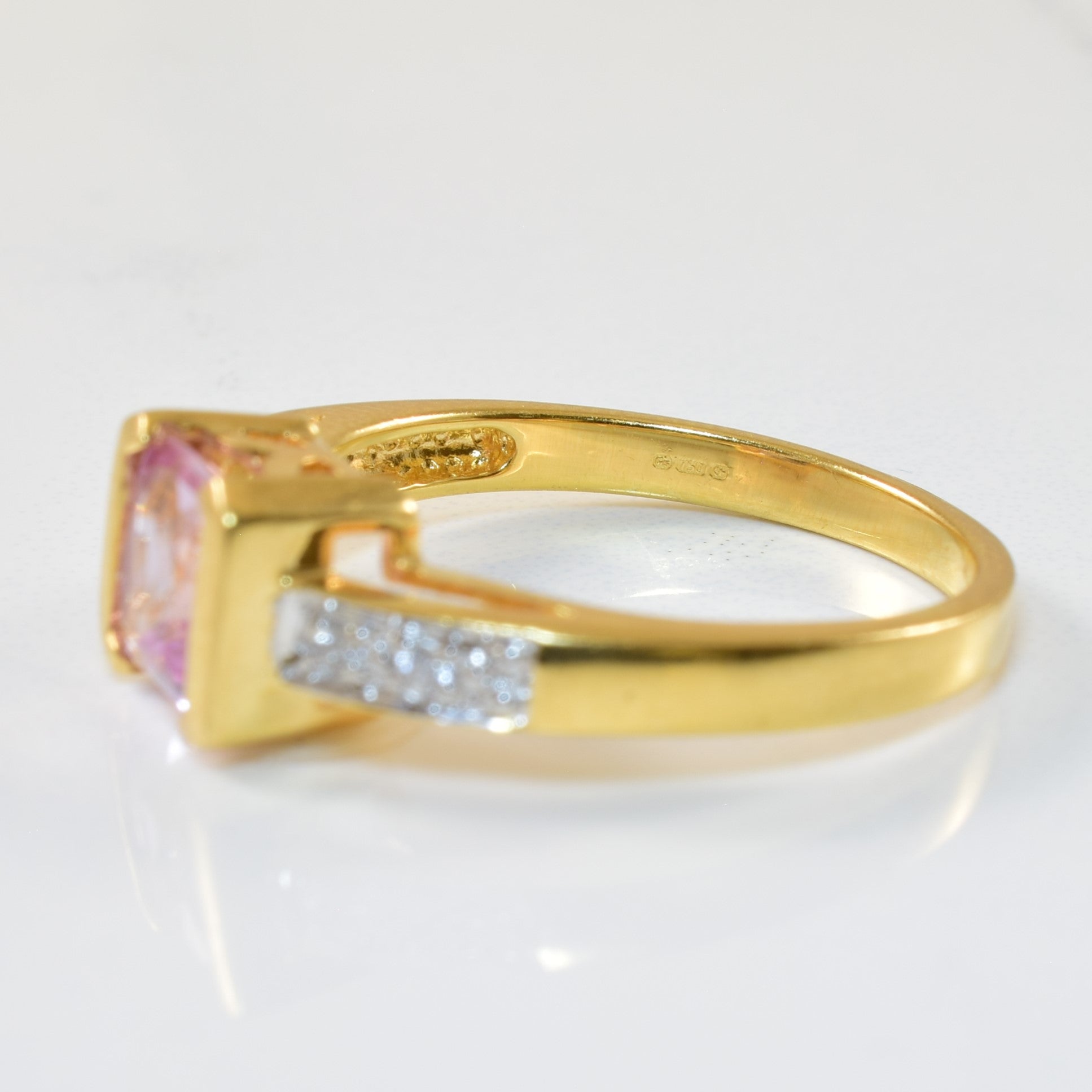 Pink Topaz & Diamond Ring | 1.30ct, 0.04ctw | SZ 6.5 |