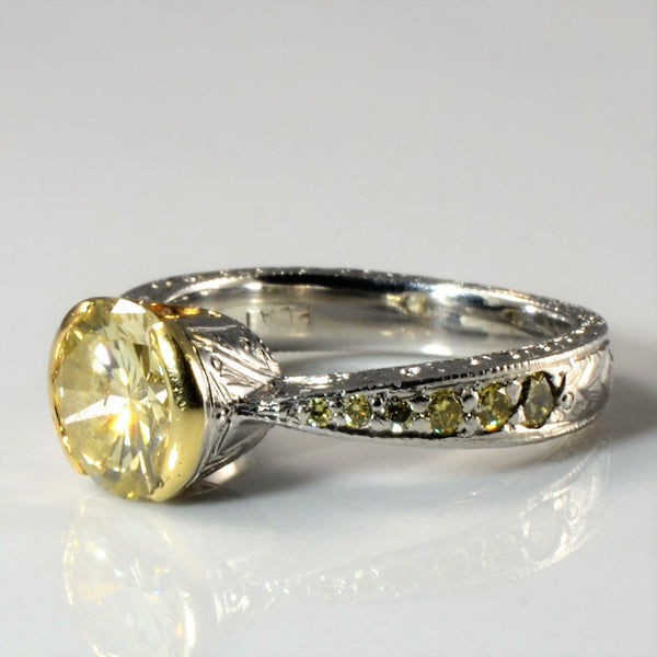 Semi Bezel Yellow Diamond Engagement Ring | 1.80ctw | SZ 5.25 |