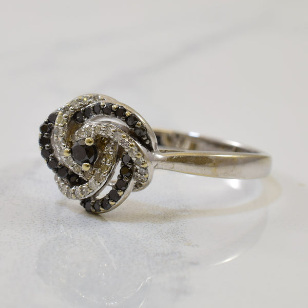 Black & White Diamond Swirl Ring | 0.26ctw | SZ 10 |
