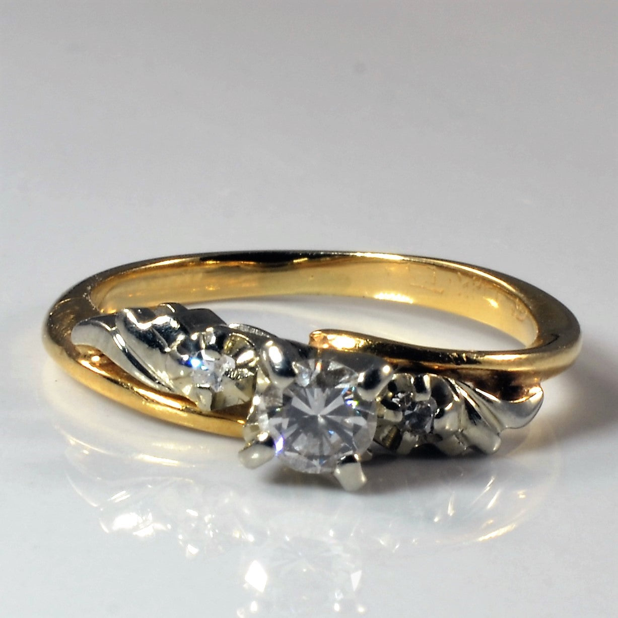 Offset Three Stone Diamond Ring | 0.24ctw | SZ 4.75 |
