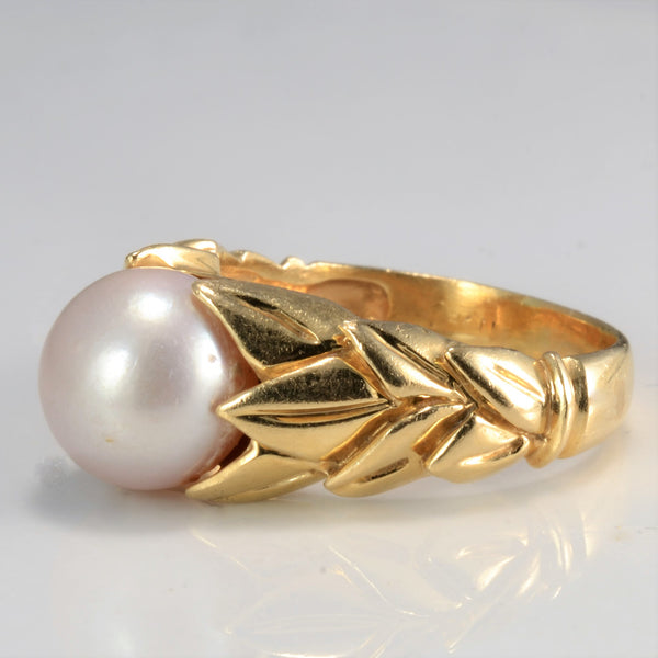 Tapered Solitaire Pearl Ring | SZ 8 |