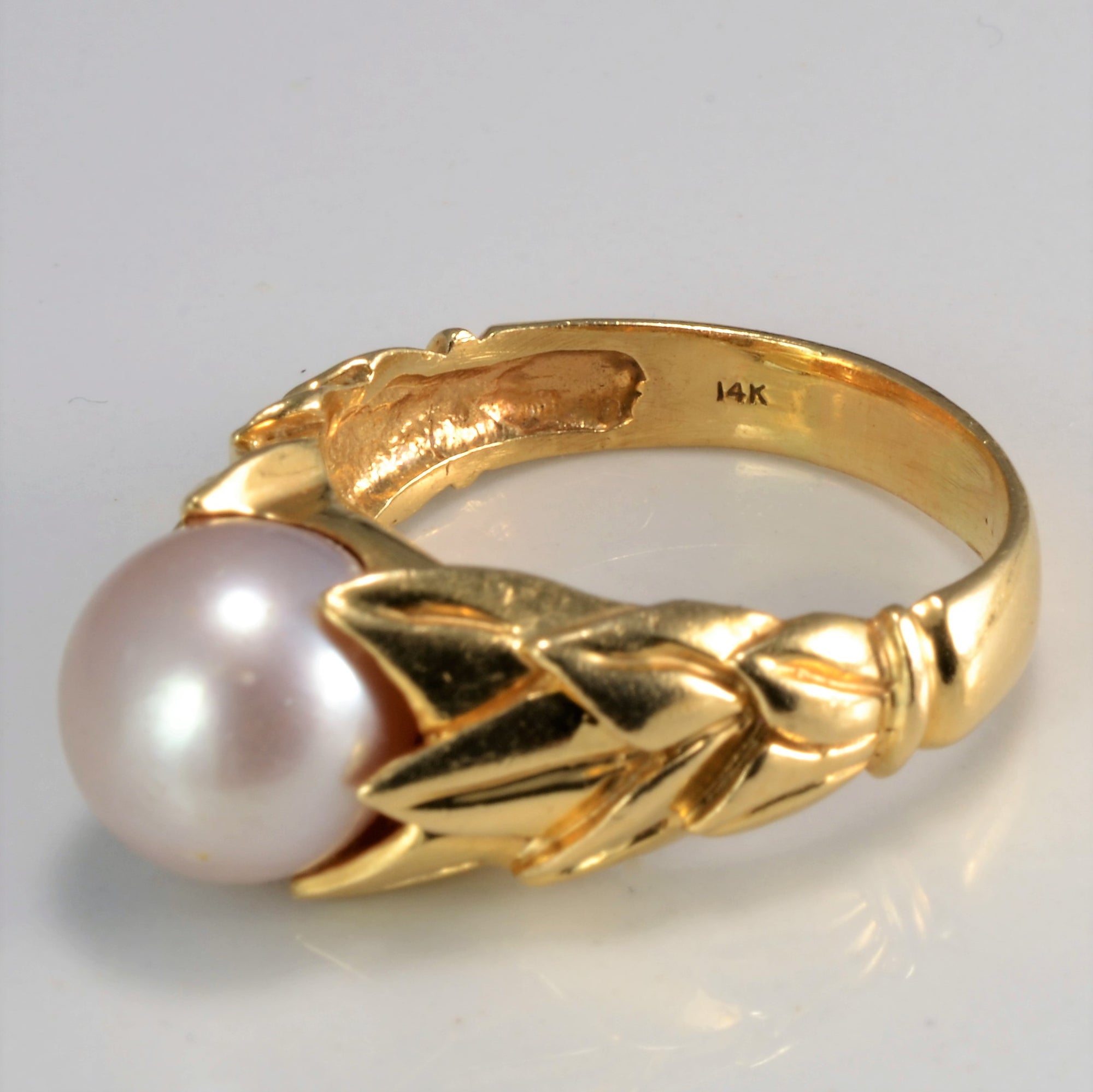 Tapered Solitaire Pearl Ring | SZ 8 |