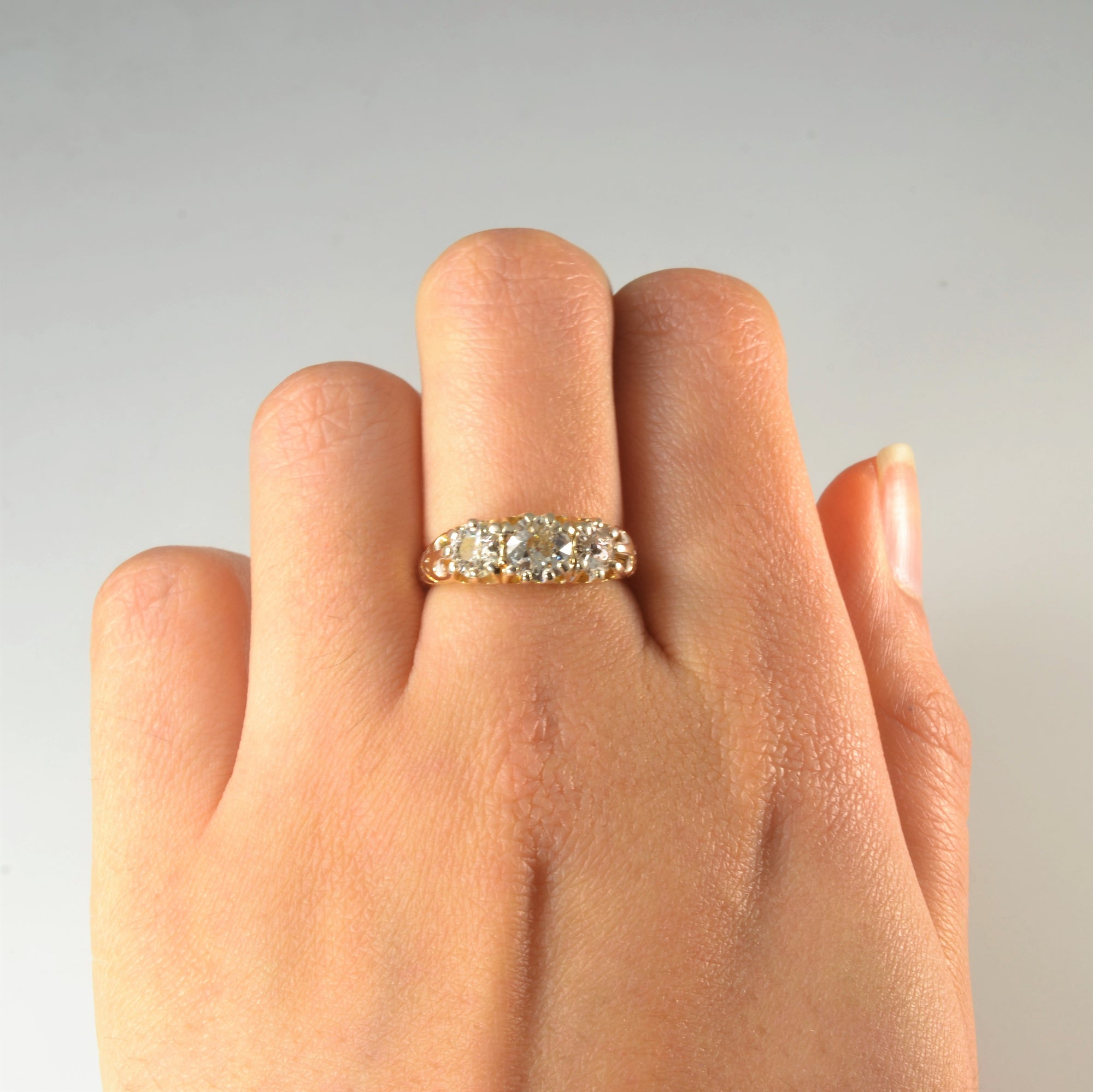 Early 1900s Three Stone Diamond Ring | 1.45ctw | SZ 6 |