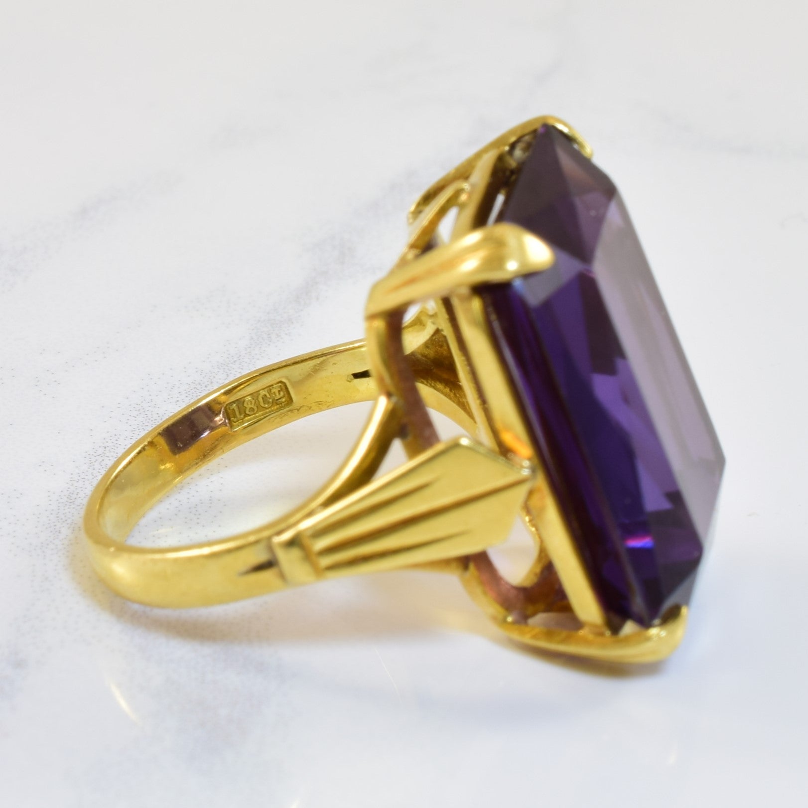 Synthetic Purple Sapphire Cocktail Ring | 26.00ctw | SZ 7.25 |