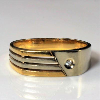 Textured Two Tone Diamond Ring | 0.02ct | SZ 12 |