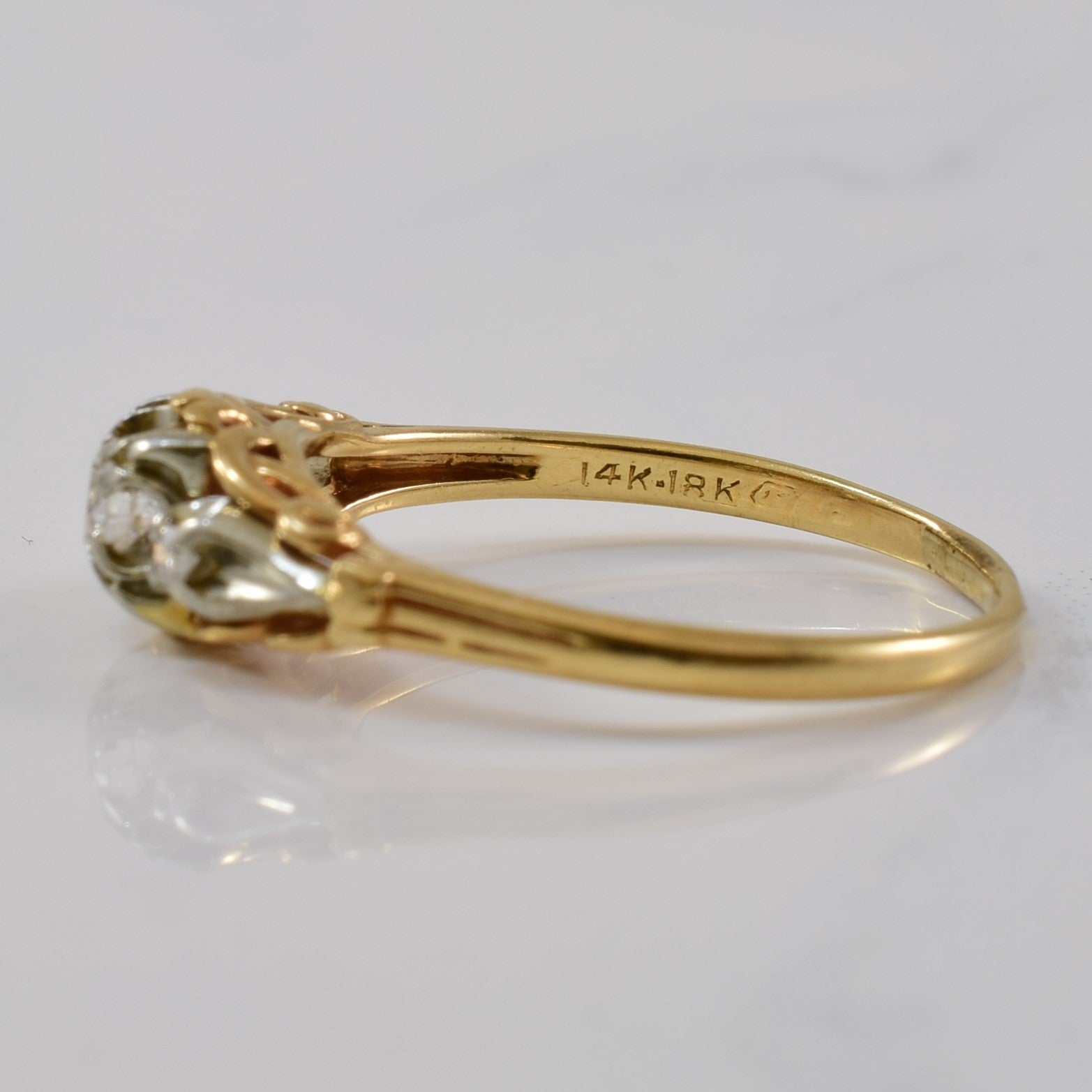 gold and diamond three stone diamond rings for sale in USA and Canada, vintage rings for sale