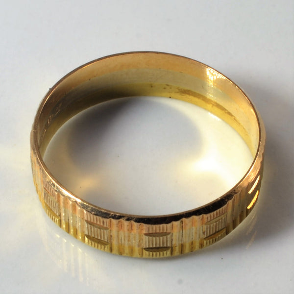 Textured Tri Tone Gold Band | SZ 6 |