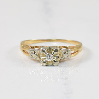 Solitaire Diamond Vintage Ring | 0.03ct | SZ 5 |