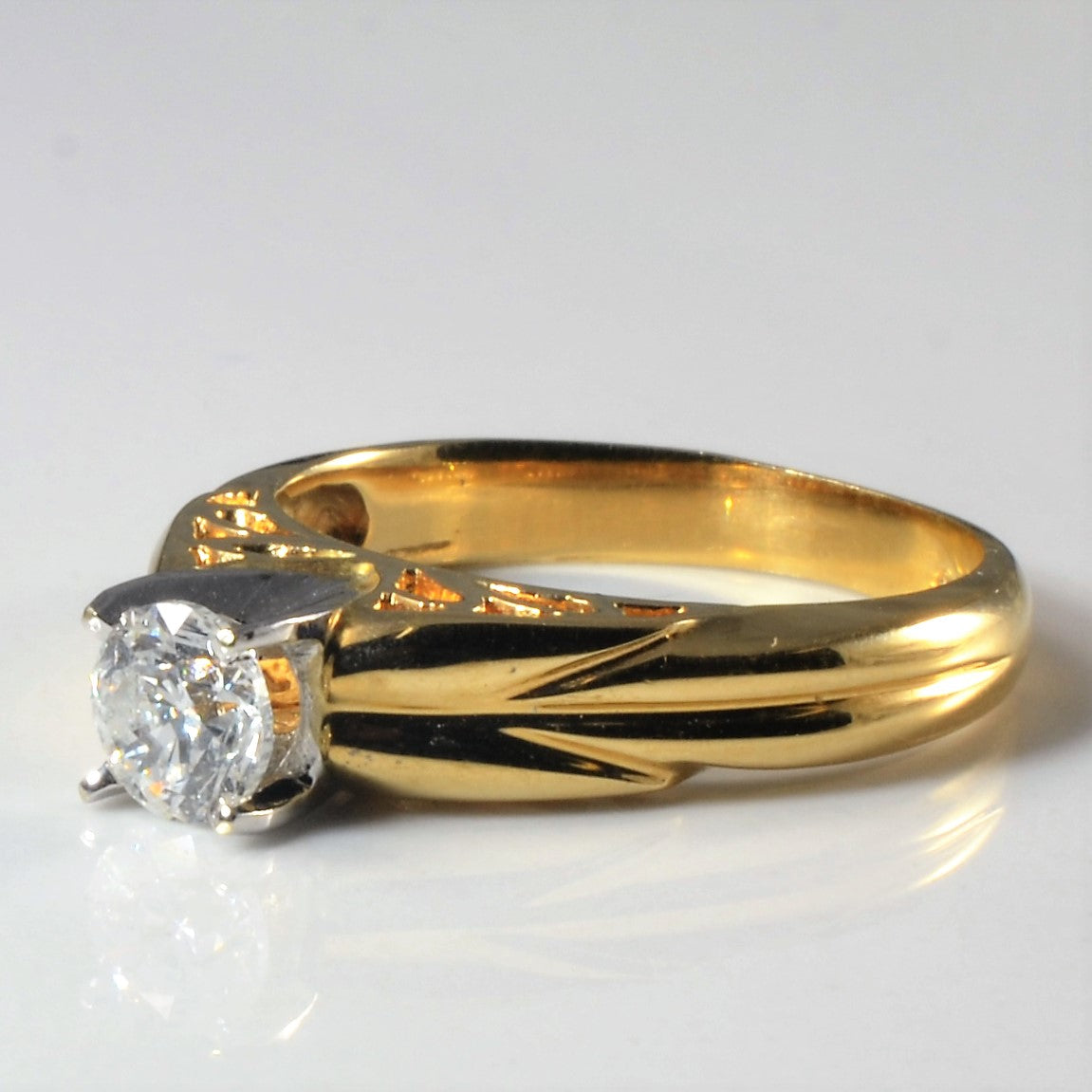 High Set Cathedral Diamond Ring | 0.51ct | SZ 6.5 |