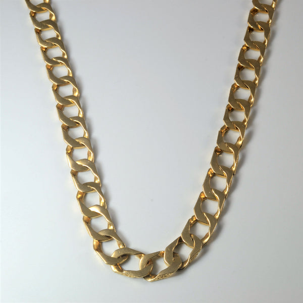 14k Yellow Gold Wide Curb Chain |