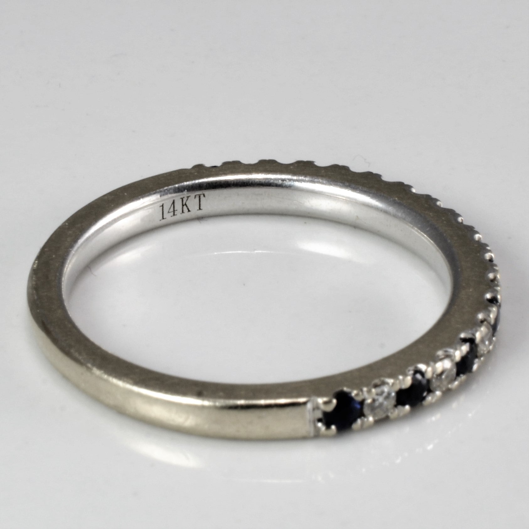 Diamond & Sapphire Semi Eternity Band | 0.14 ctw, SZ 6.5 |