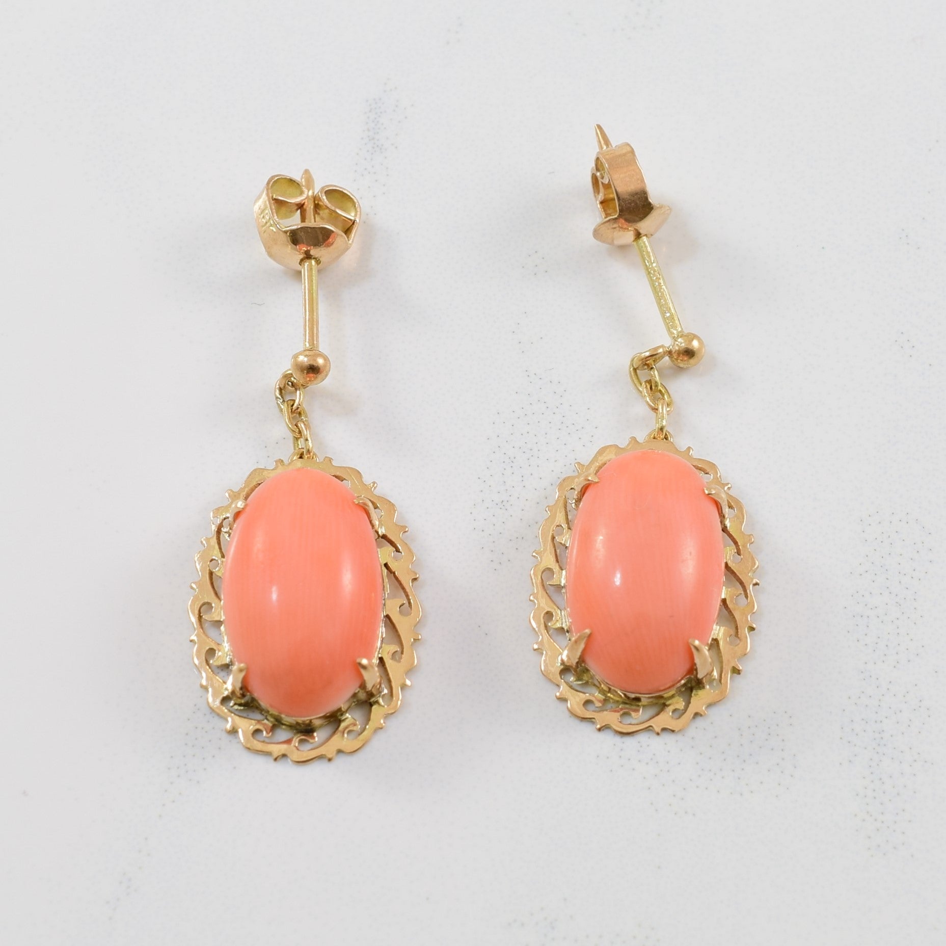 1960s Coral Drop Earrings | 7.20ctw |