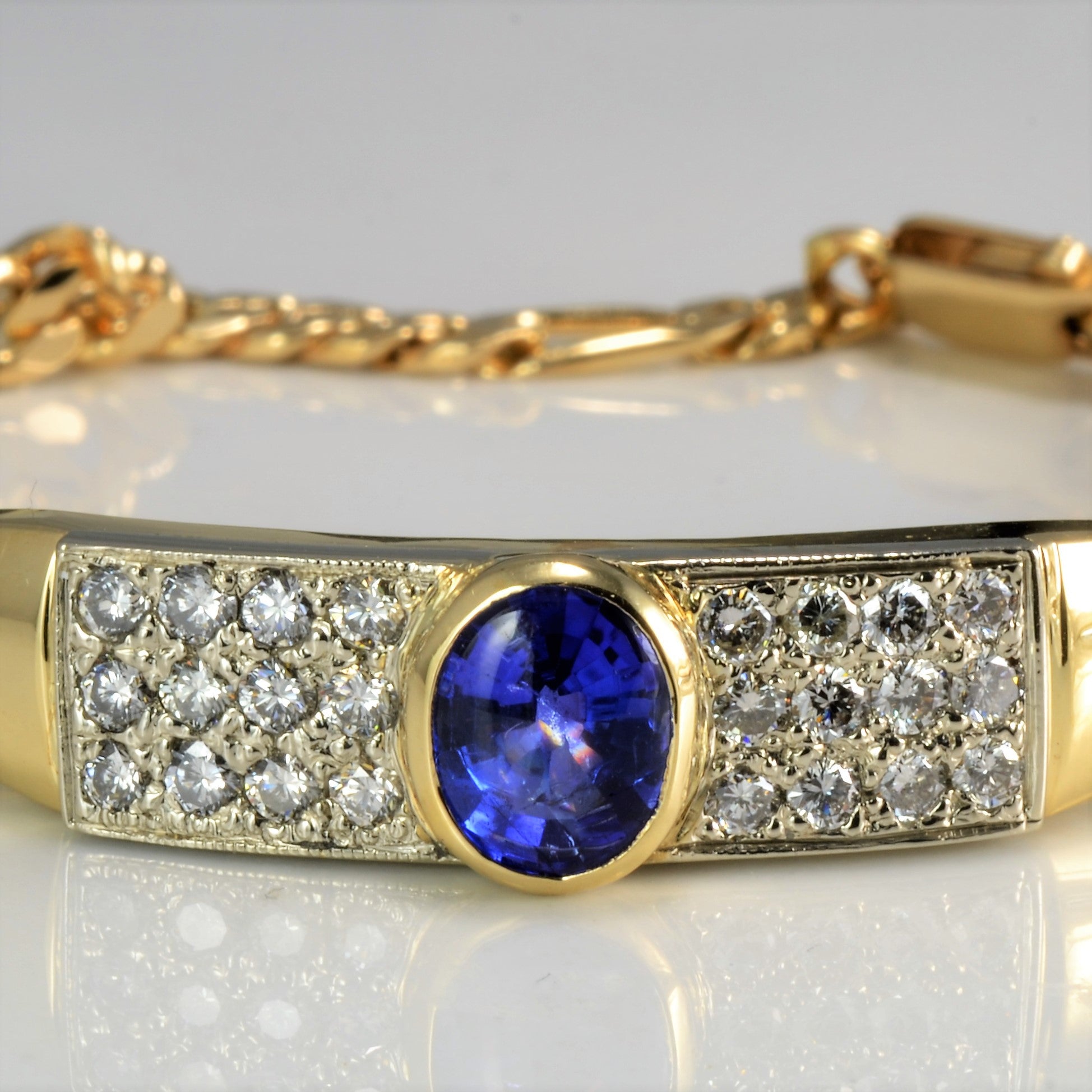 Tanzanite & Cluster Diamond Bangle Bracelet | 0.75 ctw, 7.5''|