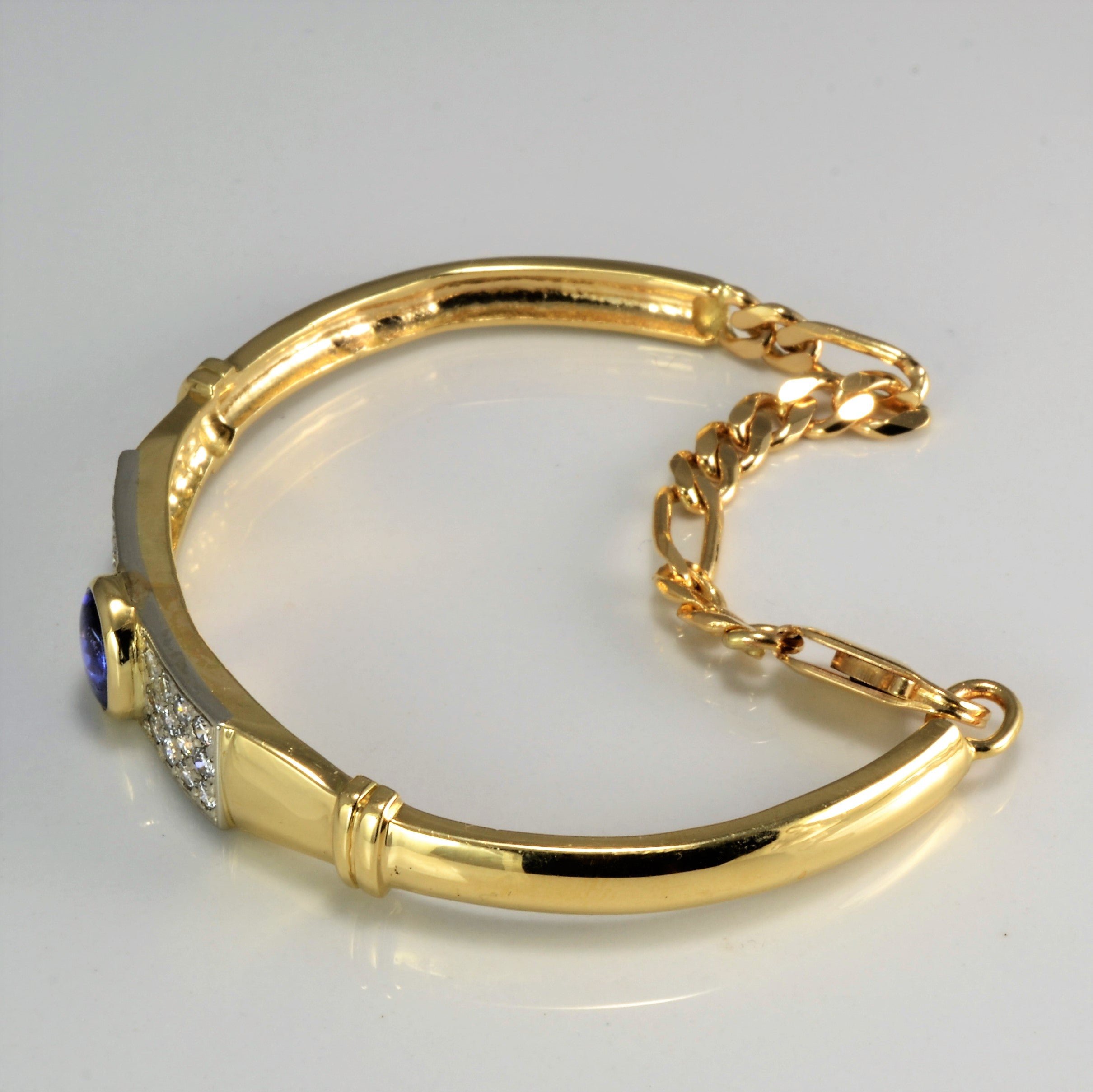 Tanzanite & Cluster Diamond Bangle Bracelet | 0.75 ctw, 7.5''|