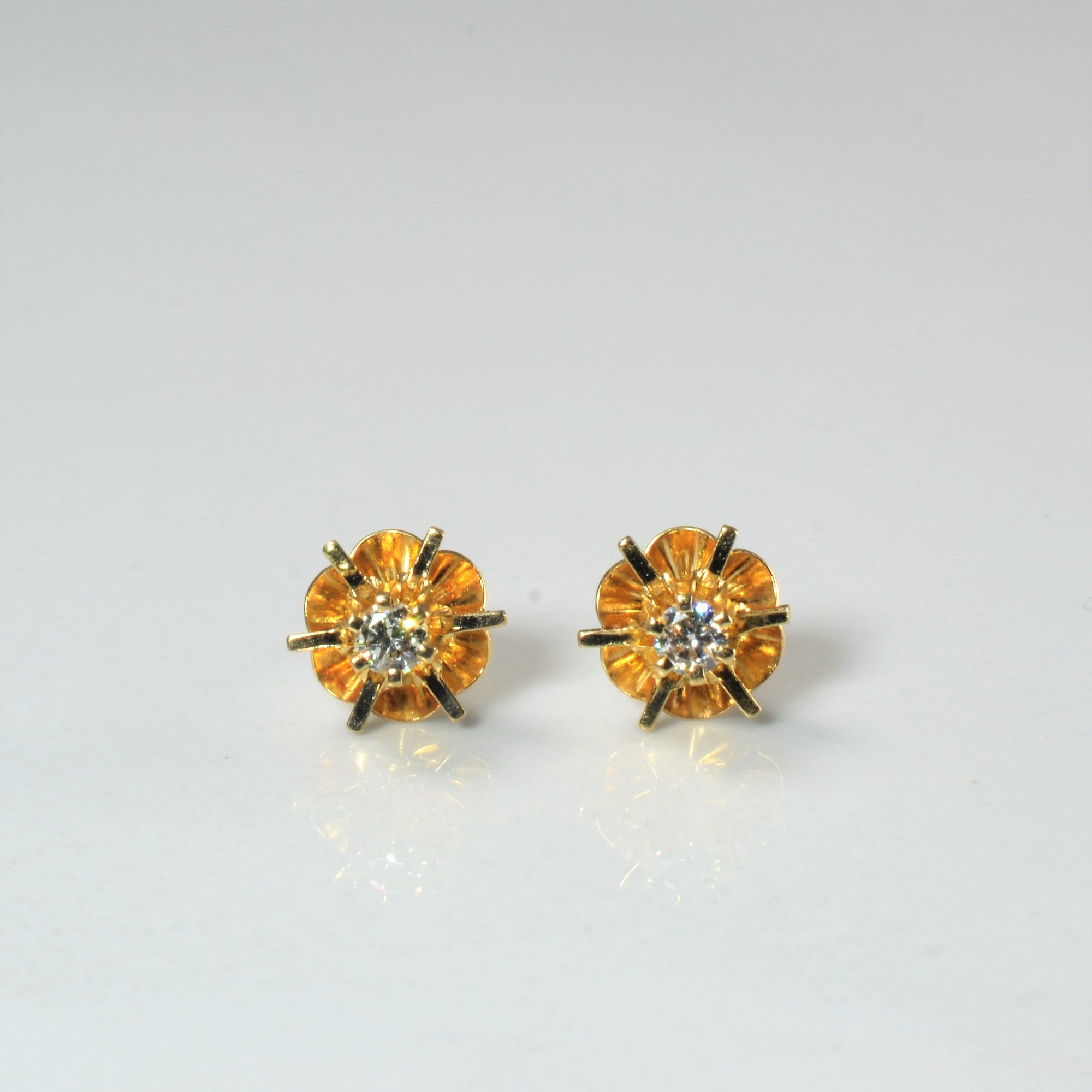 Belcher Set Diamond Stud Earrings | 0.12ctw |