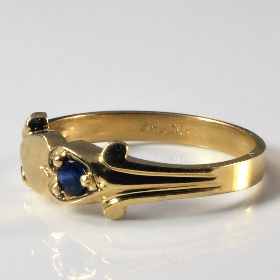 Sapphire & Gold Double Heart Ring | 0.07ct | SZ 4.5 |