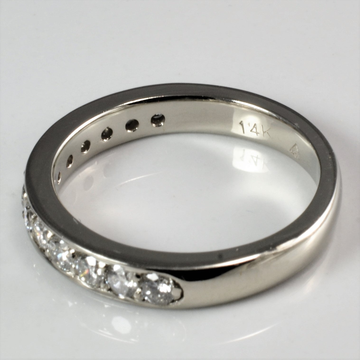 Diamond Semi Eternity Wedding Band | 0.72 ctw, SZ 6.25 |