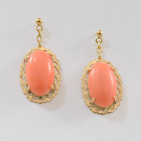 1960s Coral Drop Earrings | 7.20ctw |