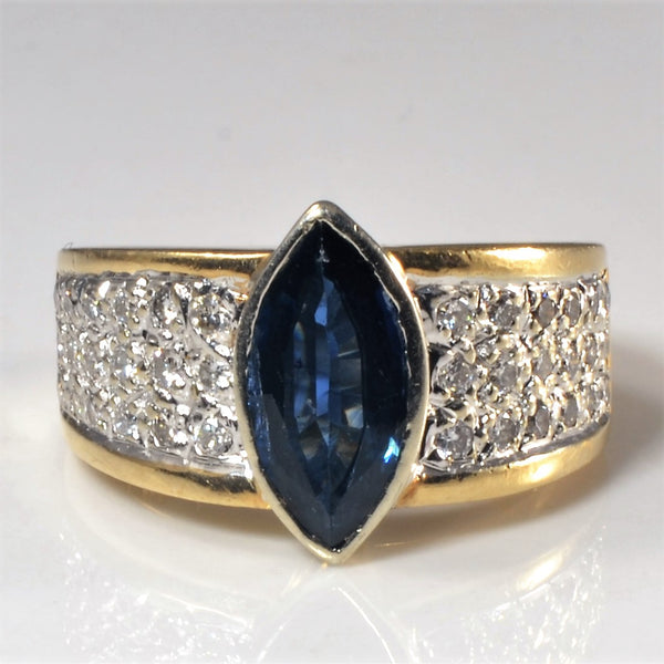 Marquise Sapphire & Diamond Ring | 1.70ct, 0.54ctw | SZ 5.75 |