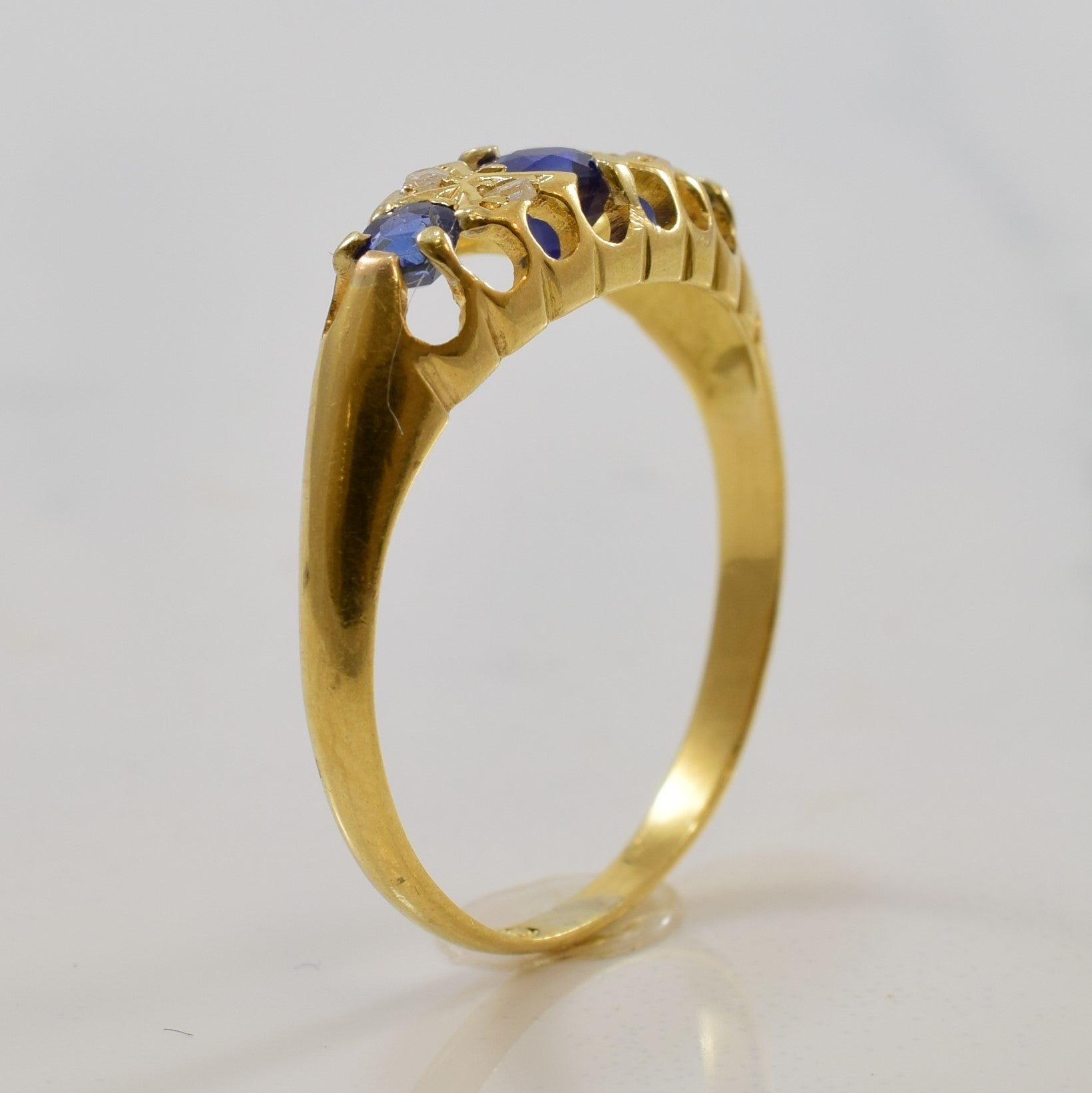 Early Edwardian Era Sapphire & Diamond Ring | 0.35ctw, 0.02ctw | SZ 6 |