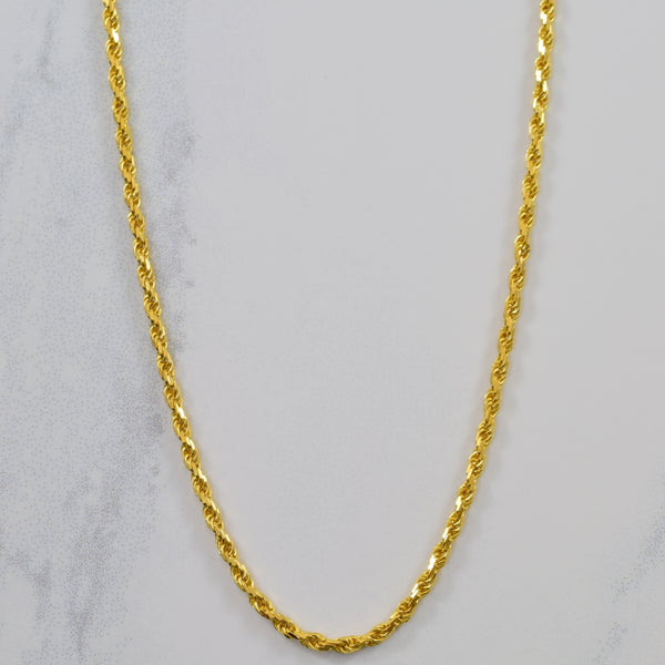 22k Yellow Gold Twisted Rope Chain | 17