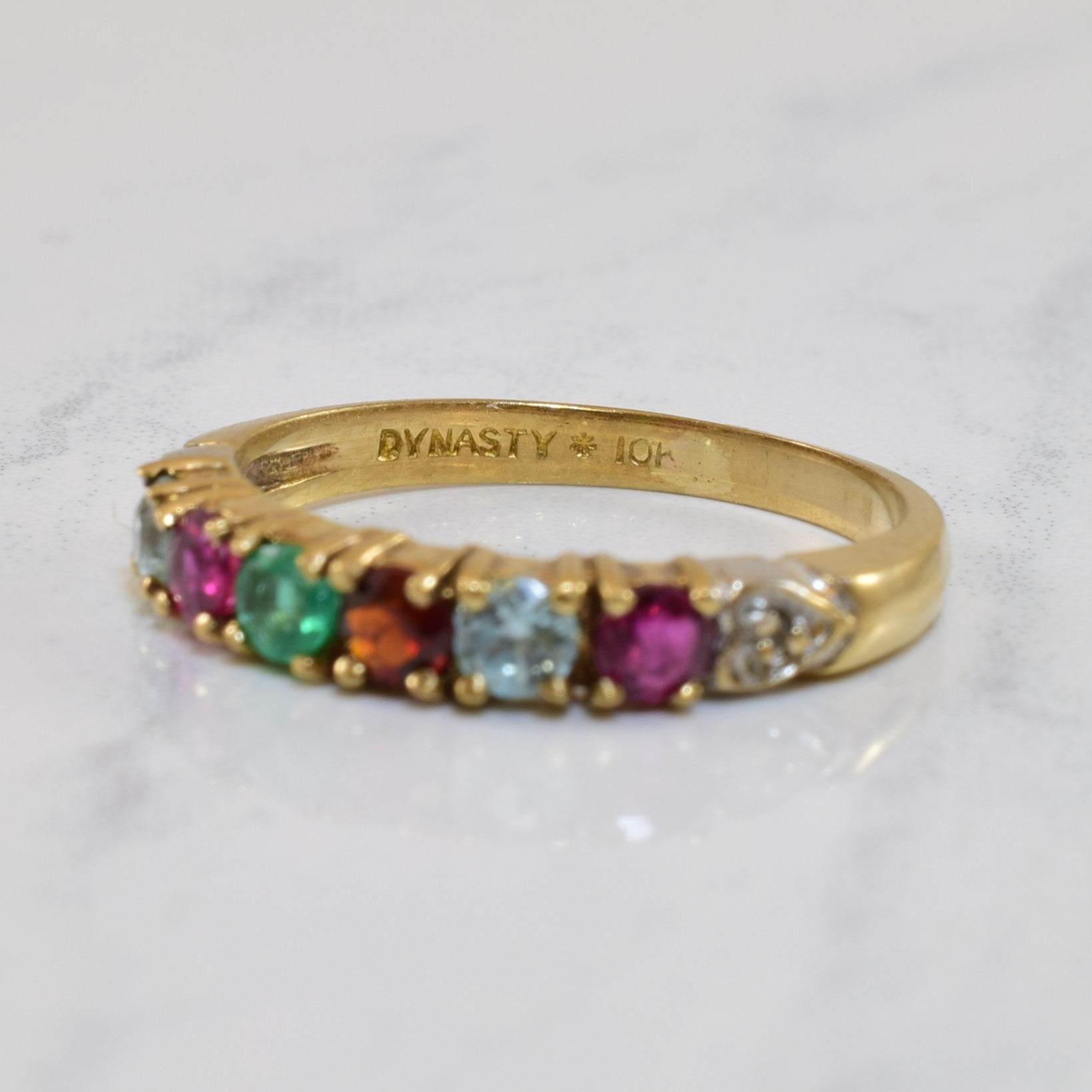 Mixed Gem & Diamond Ring | 0.86ctw, 0.01ctw | SZ 7 |