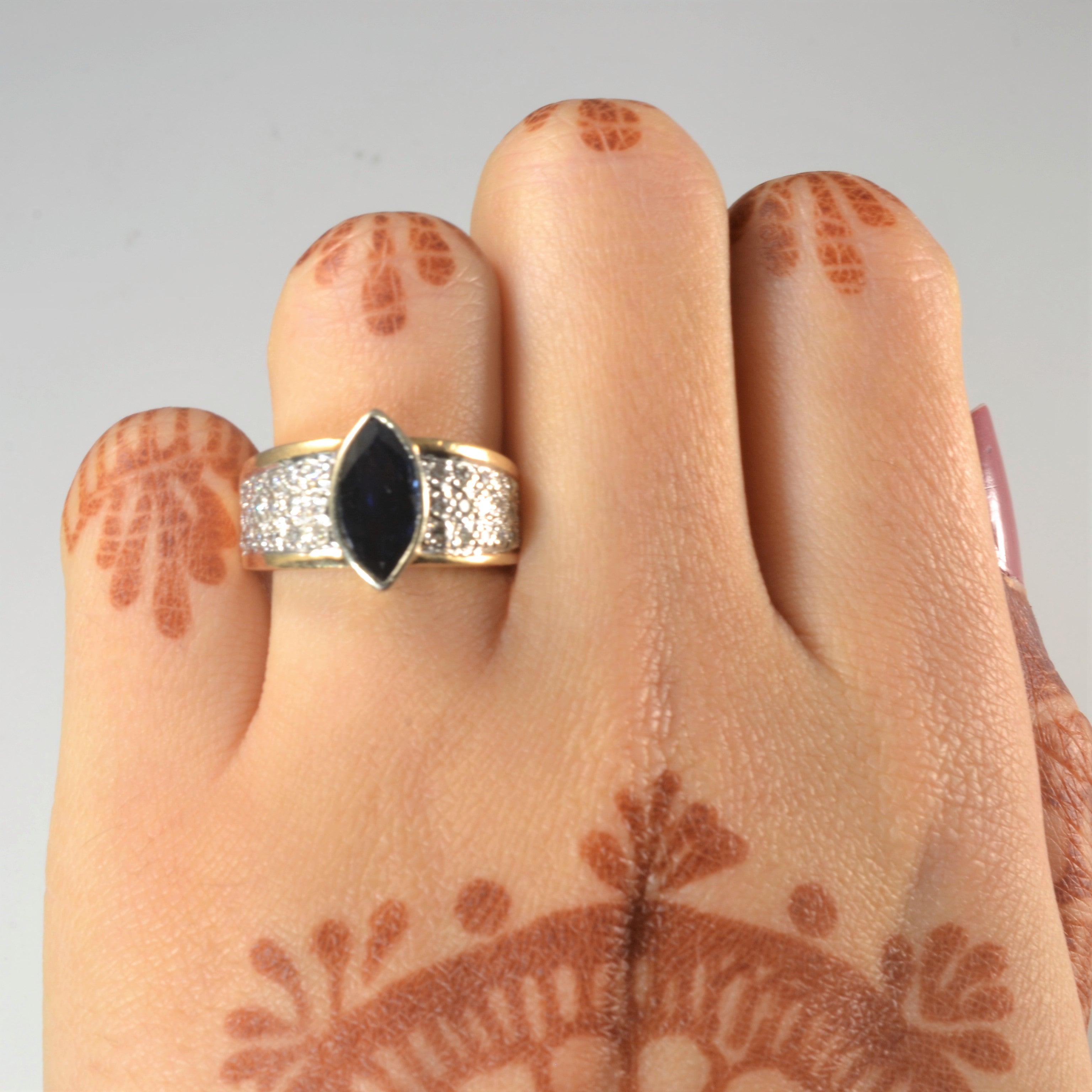 Marquise Sapphire & Diamond Ring | 1.70ct, 0.54ctw | SZ 5.75 |