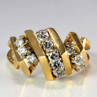 Textured Pave Diamond Ladies Ring | 0.48 ctw, SZ 7.75 |