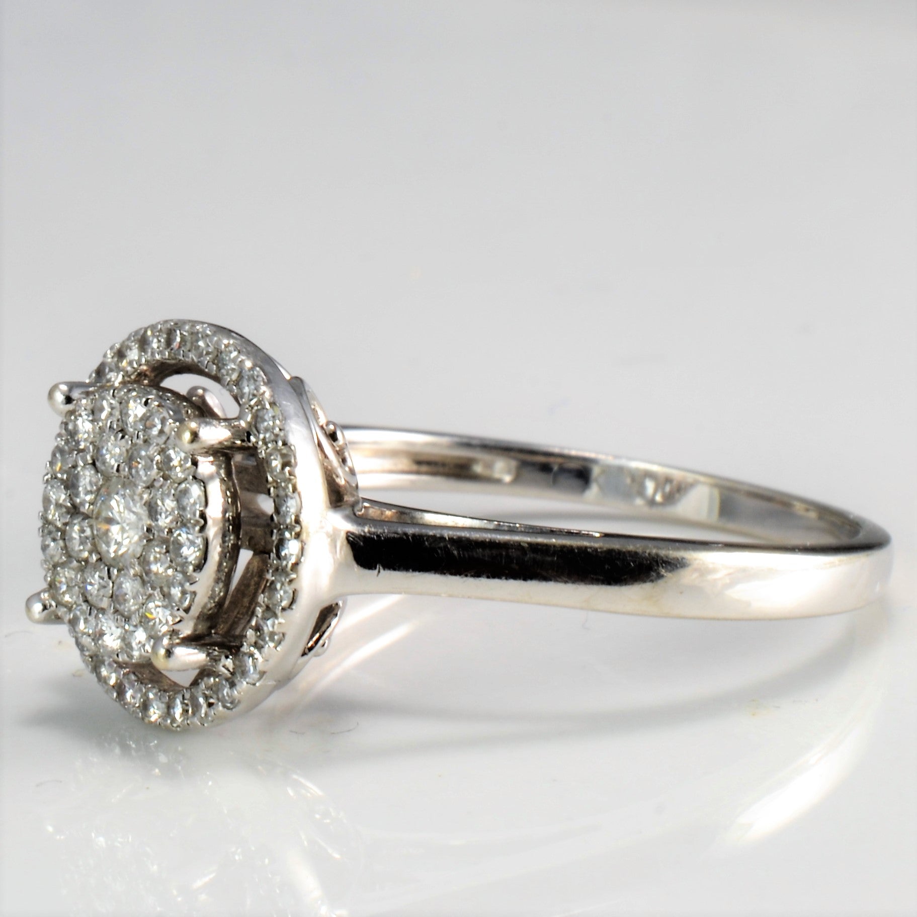 High Set Cluster Diamond Ladies Engagement Ring | 0.40 ctw, SZ 9.5 |