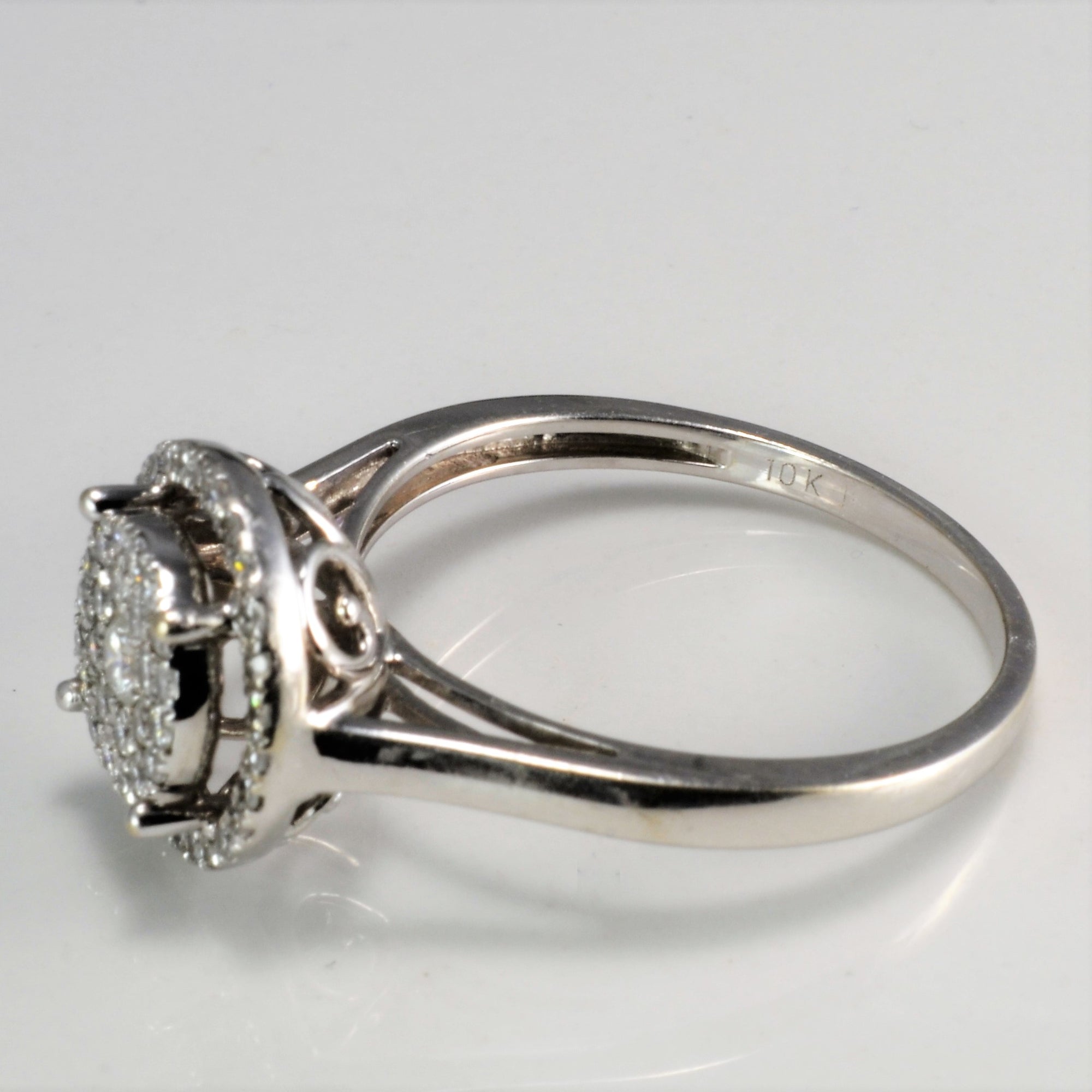 High Set Cluster Diamond Ladies Engagement Ring | 0.40 ctw, SZ 9.5 |